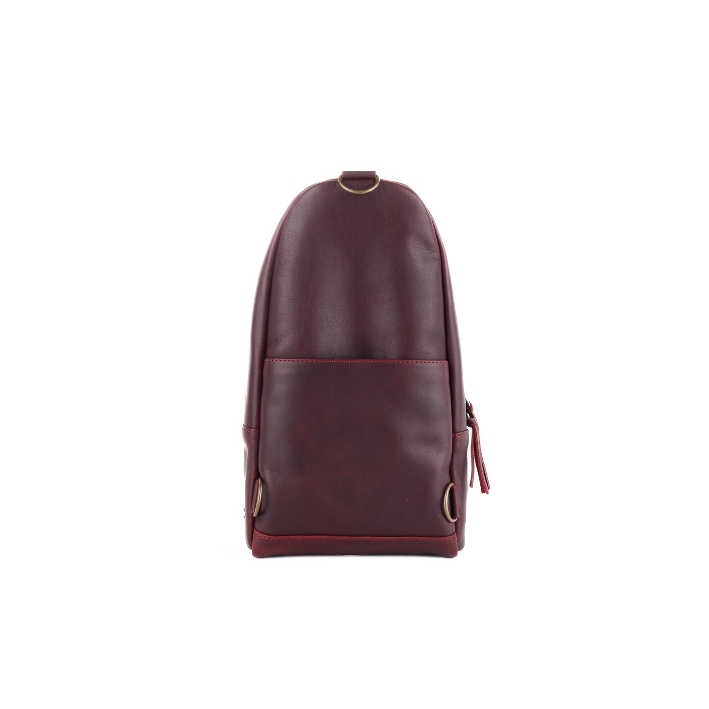 CROSSBODY SLING 2.0 - FULL LEATHER WITH SHEARLING - VINO TINTO