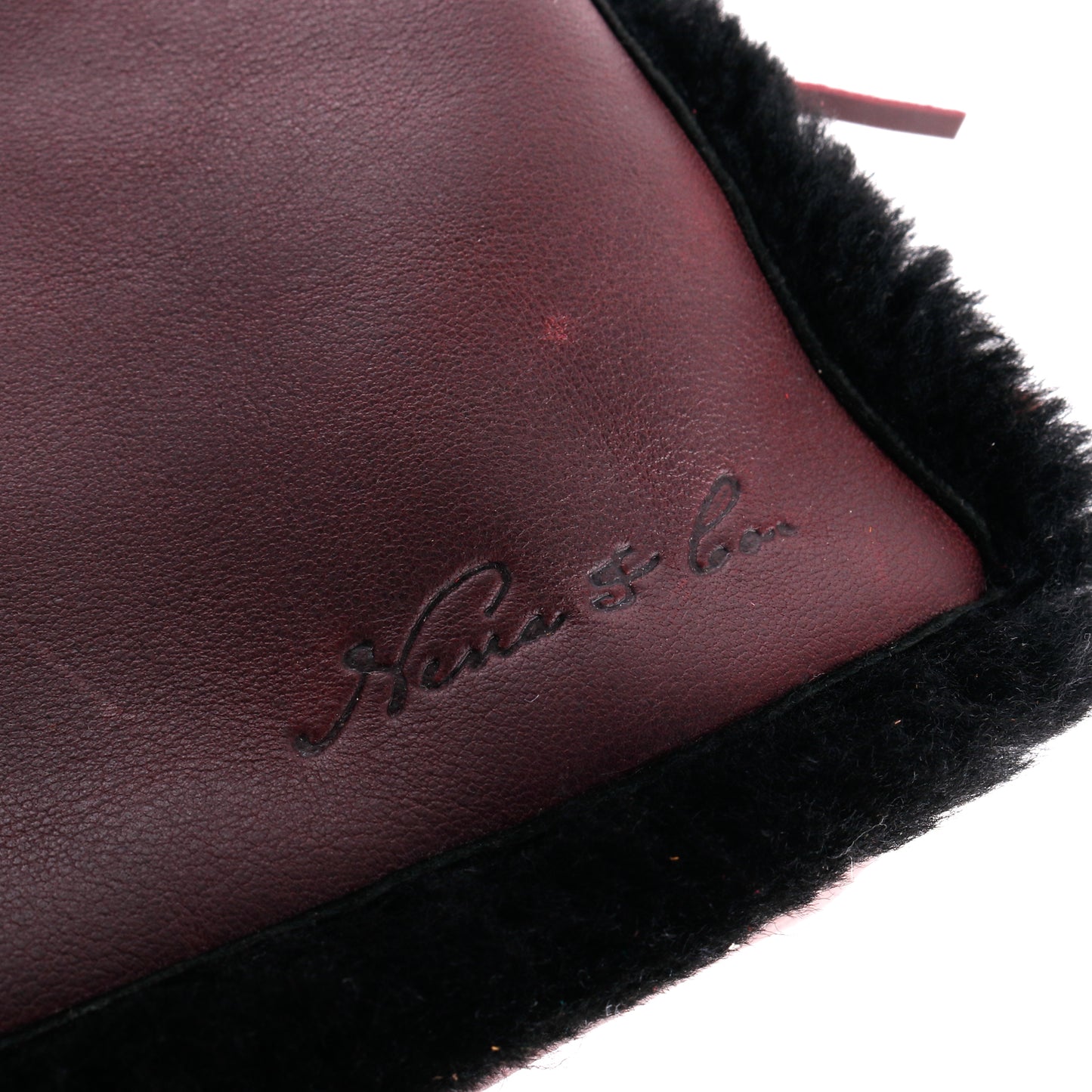 CROSSBODY SLING 2.0 - FULL LEATHER WITH SHEARLING - VINO TINTO