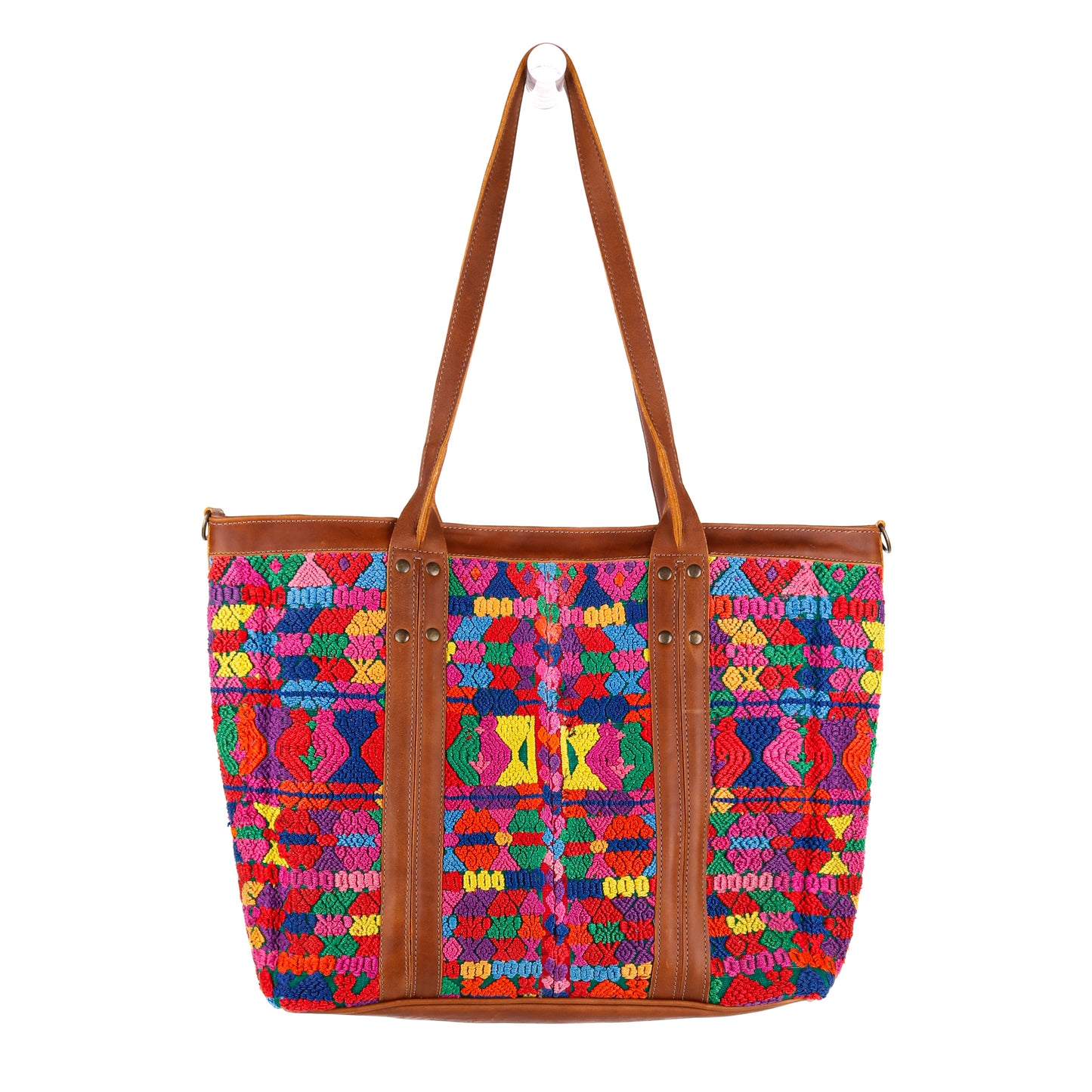 PERFECT LUCIA TOTE - VINTAGE TEXTILE - CHICHICASTENANGO REGION - CAFE - NO. 10404