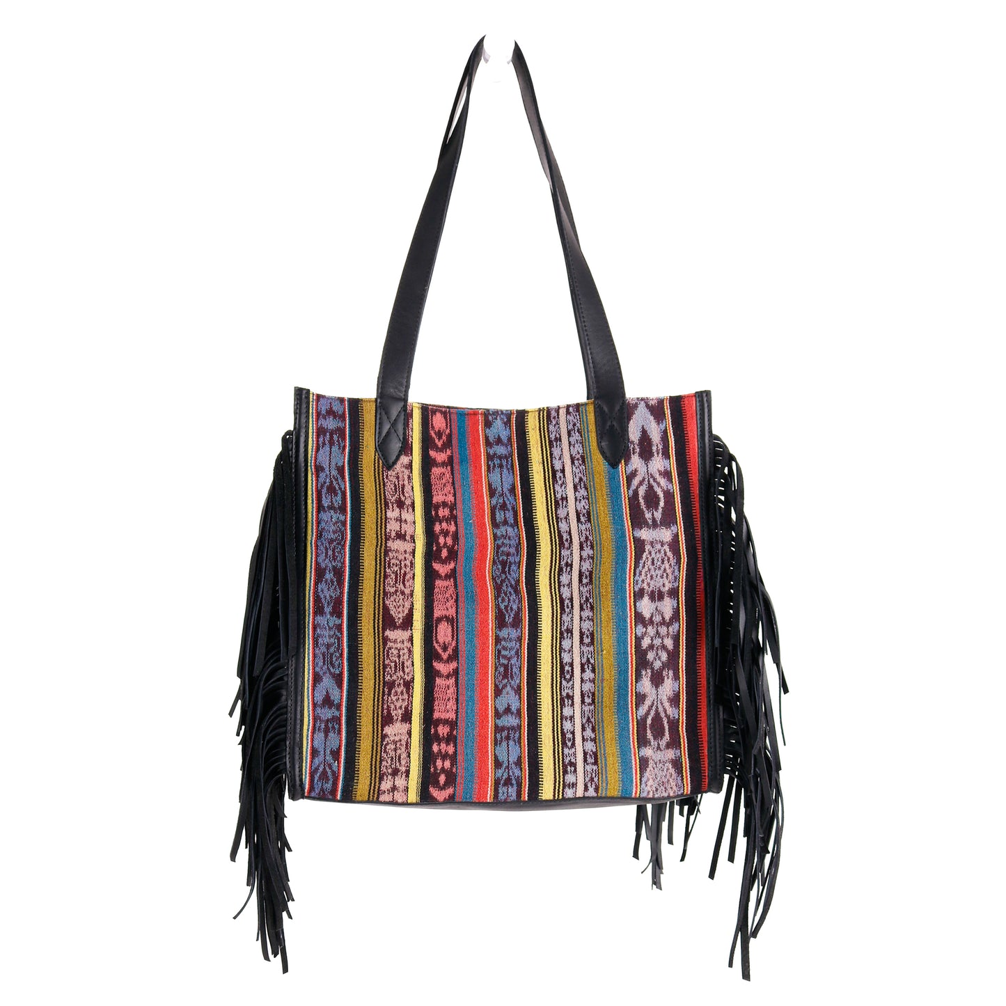 YOUR EVERYTHING TOTE - OOAK VINTAGE TEXTILE - CORTE DE PLAYA - BLACK - NO. 10513