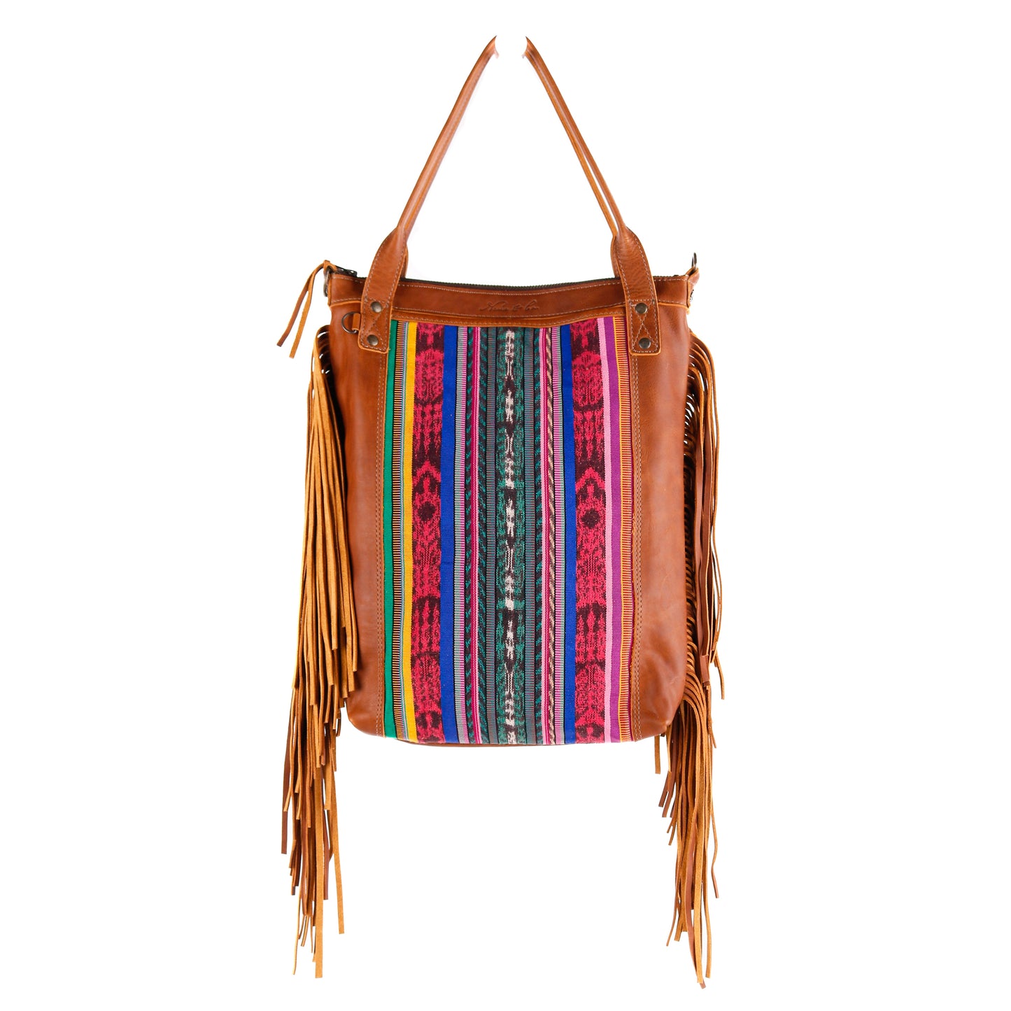 PERFECT FRINGE TOTE - OOAK CORTE TEXTILE - CAFE - NO. 10661