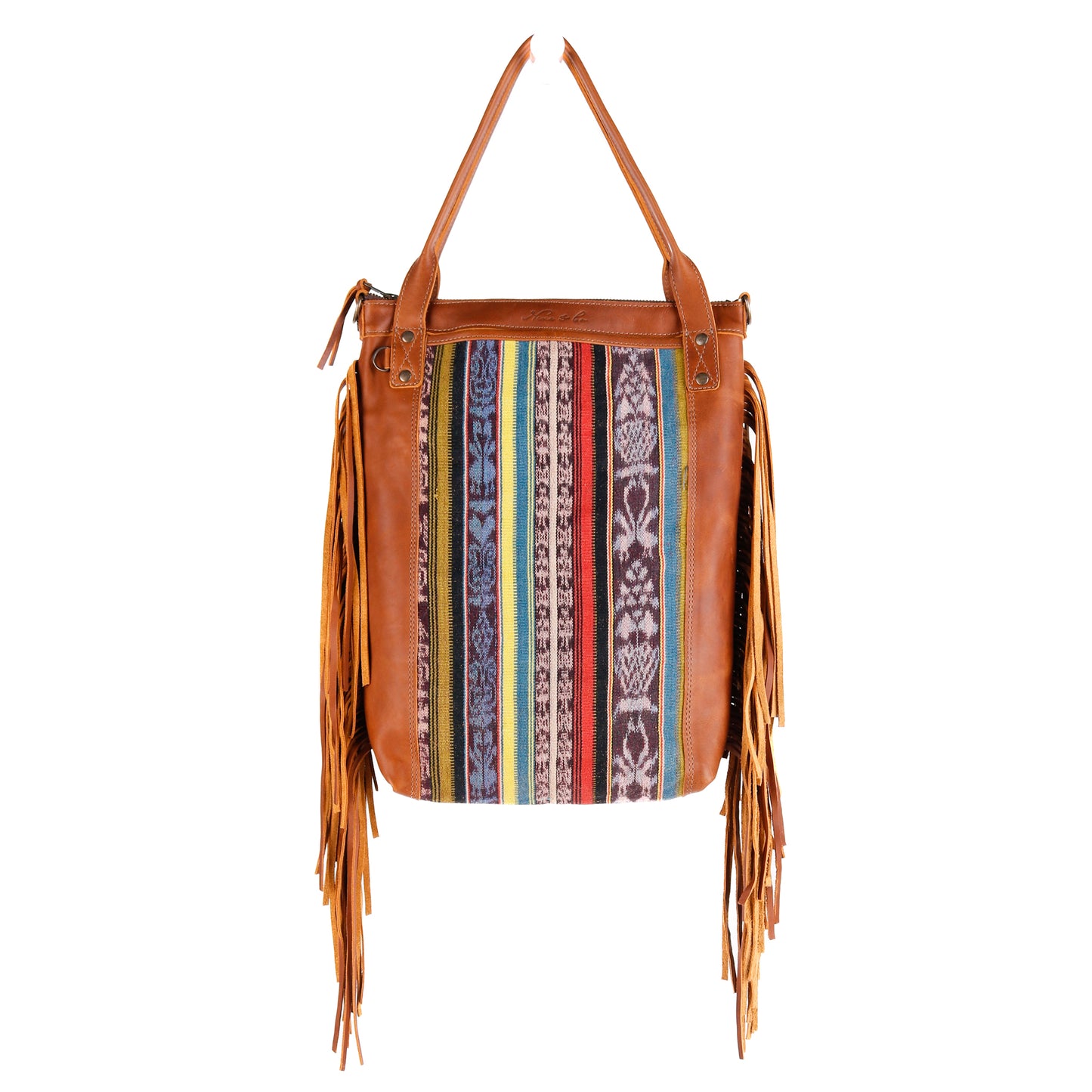 PERFECT FRINGE TOTE - OOAK CORTE TEXTILE - CAFE - NO. 10669