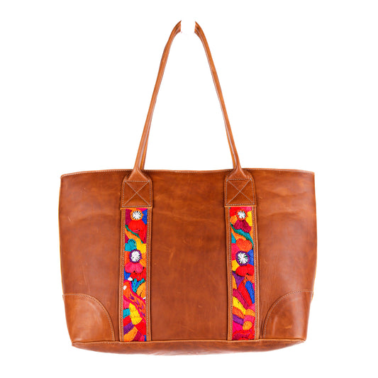 THE FOREVER TOTE - VINTAGE FAJA ACCENTS - CAFE - NO. 10690