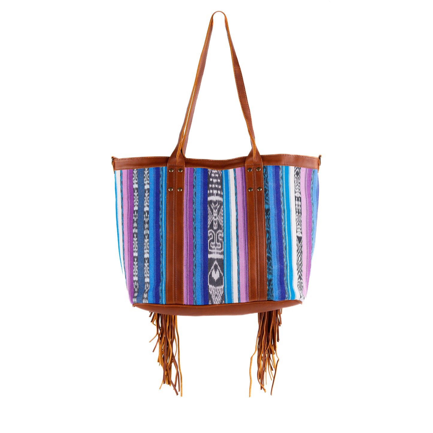 LUCIA FRINGE TOTE - OOAK CORTE DE PLAYA - CAFE - NO. 10711