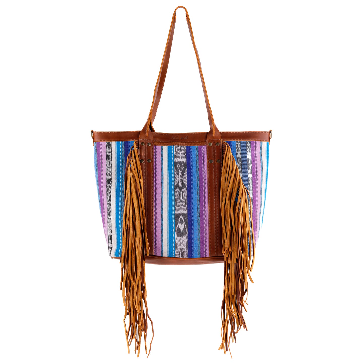 LUCIA FRINGE TOTE - OOAK CORTE DE PLAYA - CAFE - NO. 10711