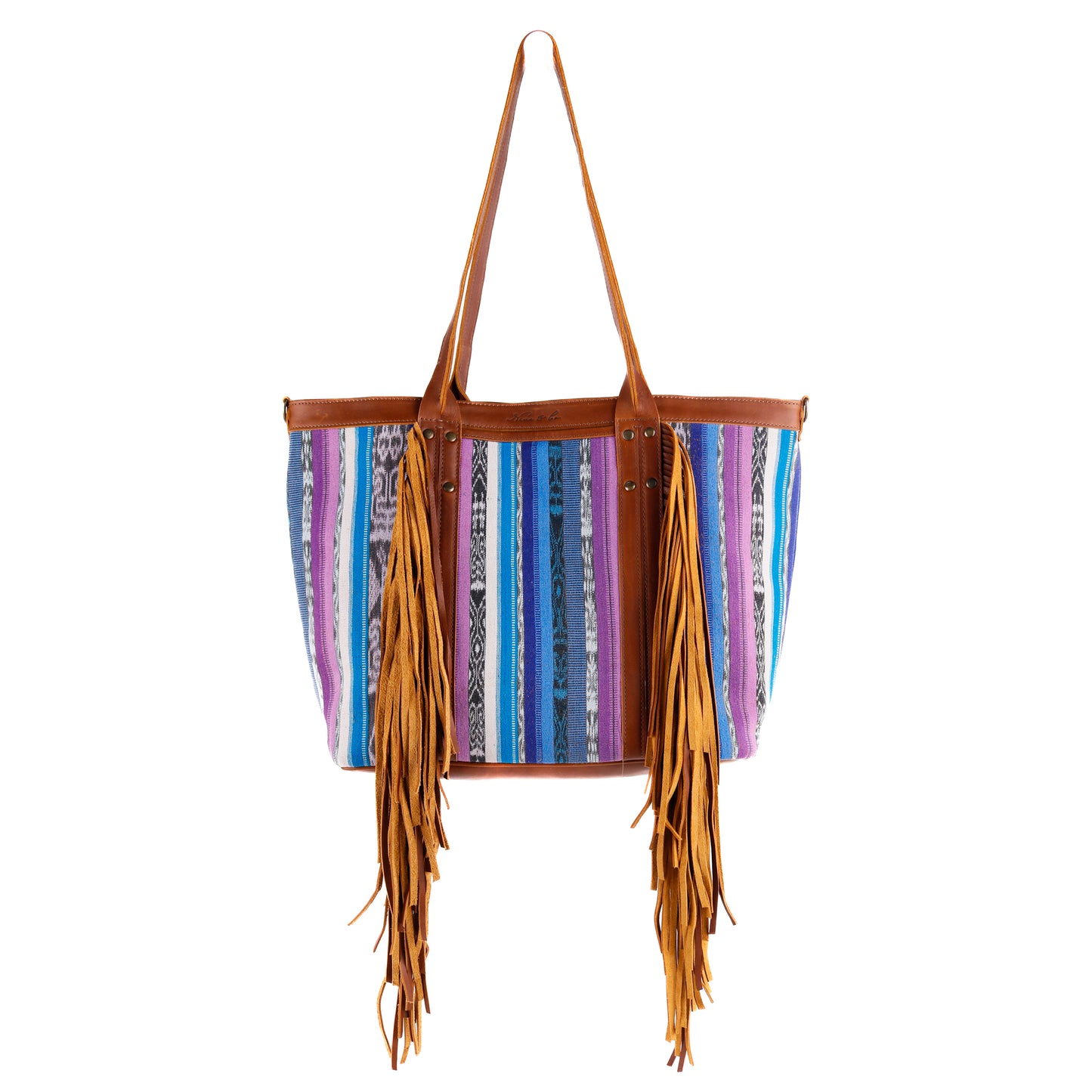 LUCIA FRINGE TOTE - OOAK CORTE DE PLAYA - CAFE - NO. 10716