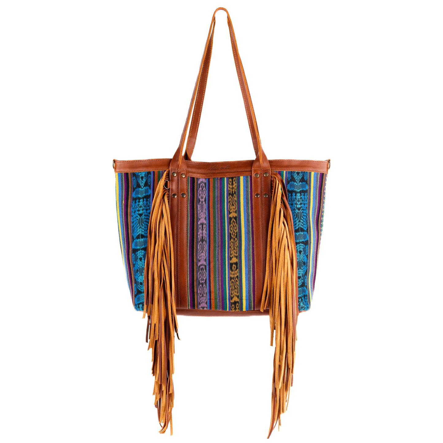 LUCIA FRINGE TOTE - OOAK CORTE DE PLAYA - CAFE - NO. 10721