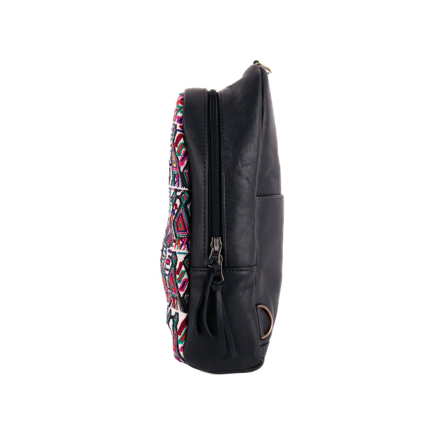 CROSSBODY SLING 2.0 - OOAK HUIPIL TEXTILE - BLACK - NO. 11163