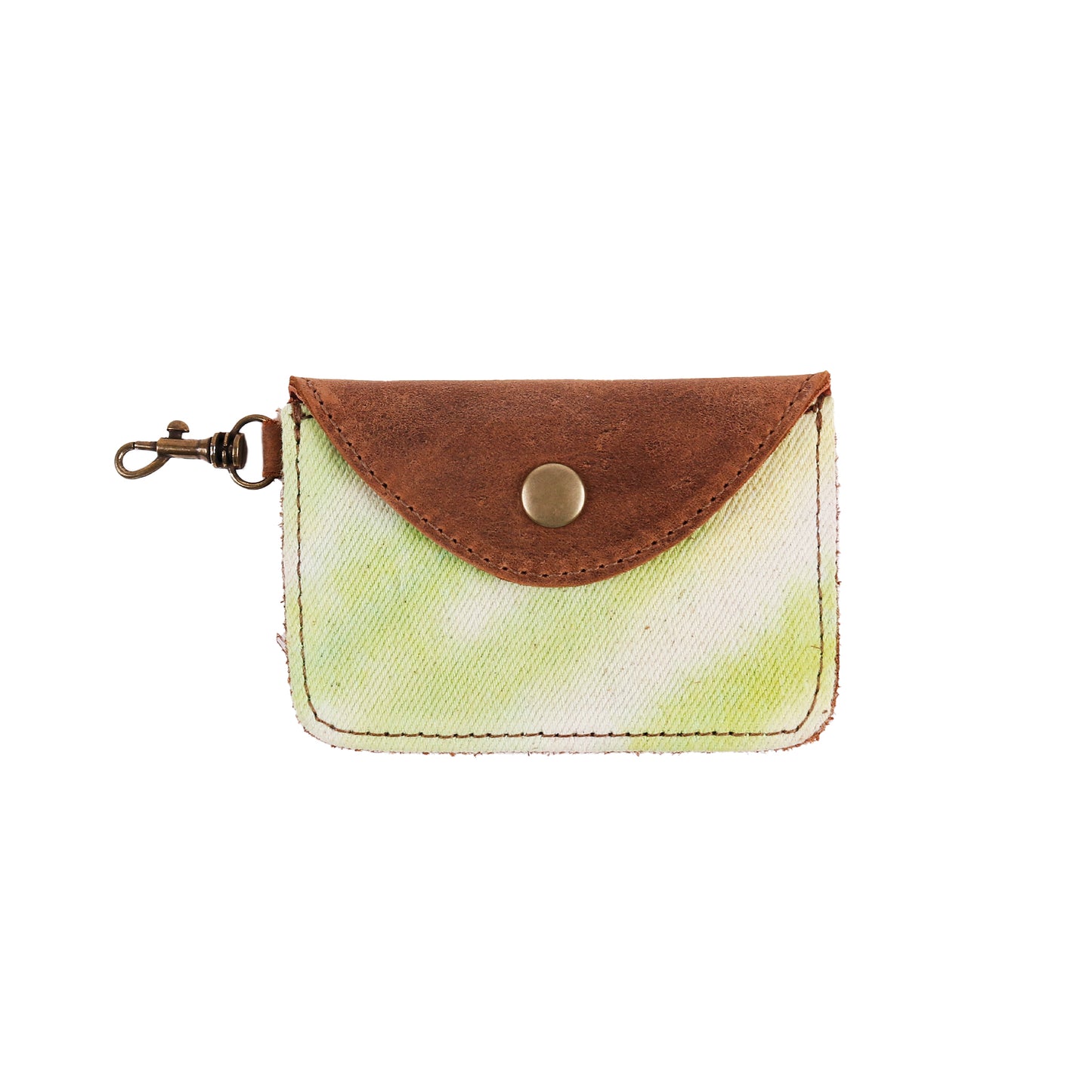 CARD WALLET - TIE DYE - UPCYCLED DENIM - CAOBA LEATHER - NO. 12149