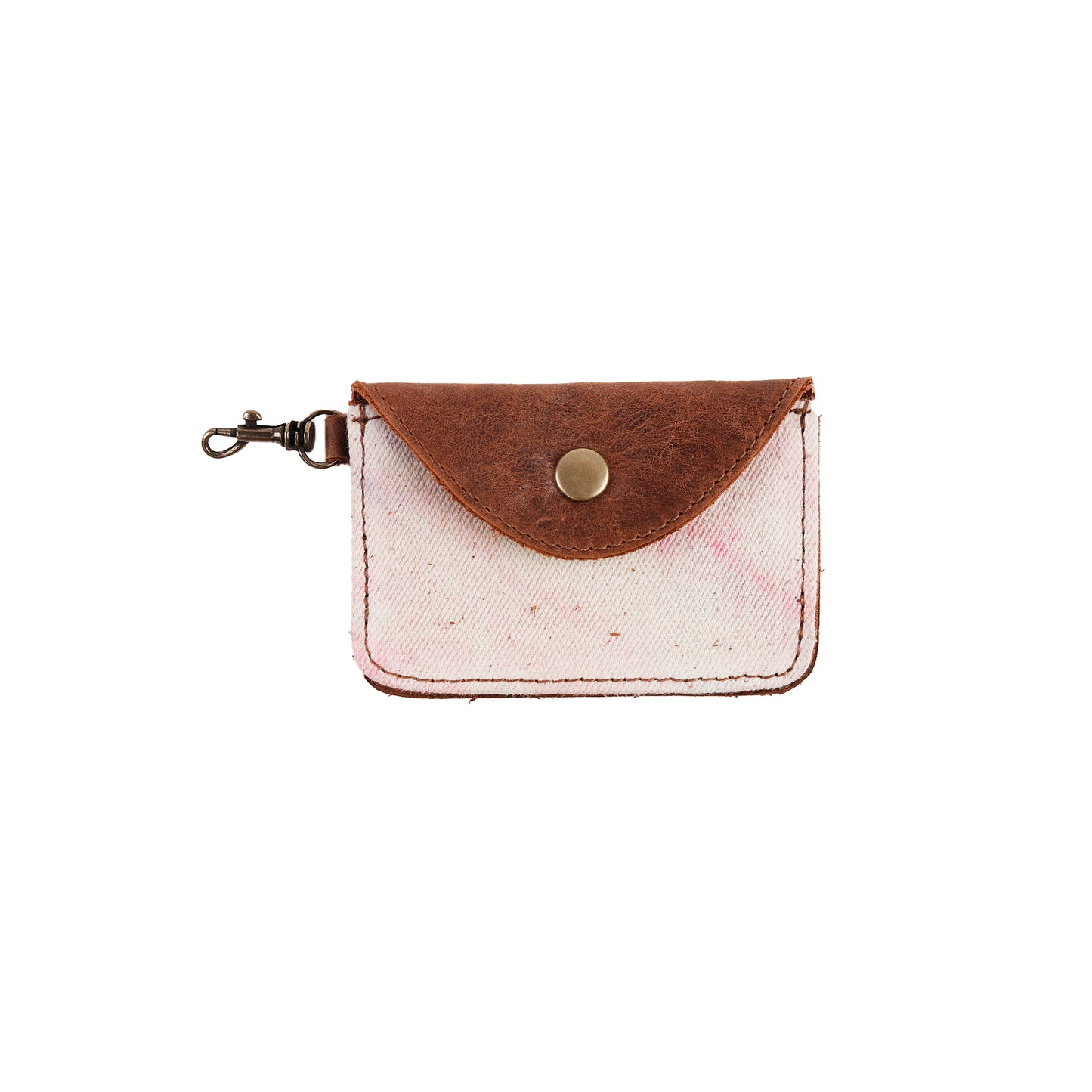 CARD WALLET - TIE DYE - UPCYCLED DENIM - CAOBA LEATHER - NO. 12189
