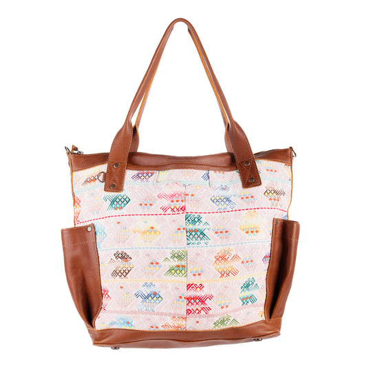 **CLOSEOUT** THE PERFECT BAG - OOAK HUIPIL - CAFE - NO. 12705