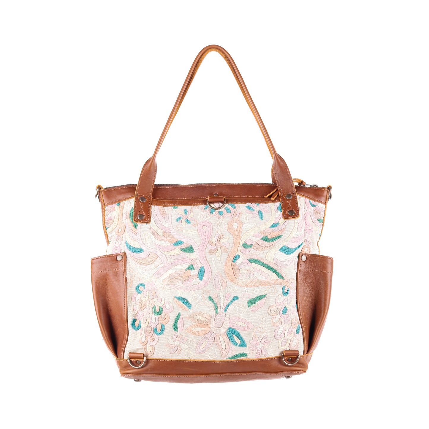 THE MEDIUM PERFECT BAG - OOAK HUIPIL - CAFE - NO. 12723