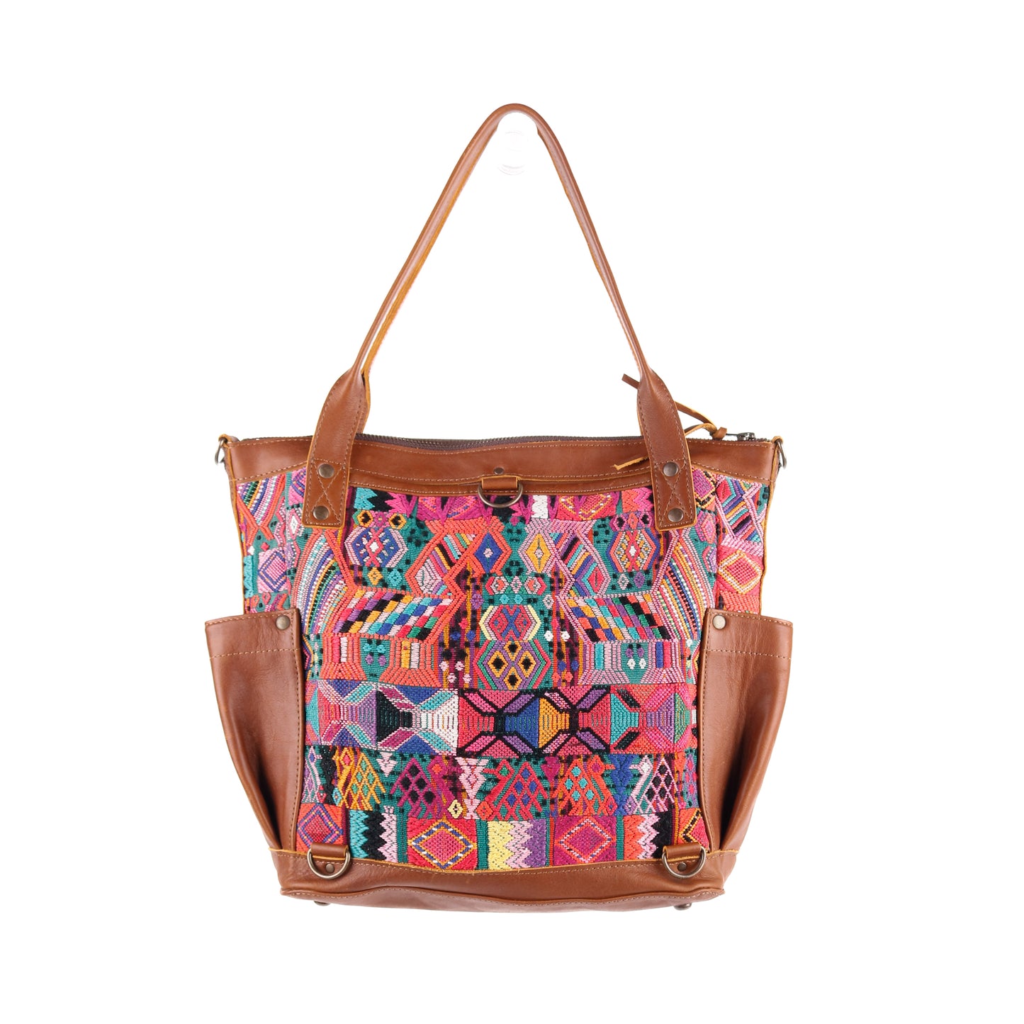 THE MEDIUM PERFECT BAG - OOAK HUIPIL - CAFE - NO. 12728
