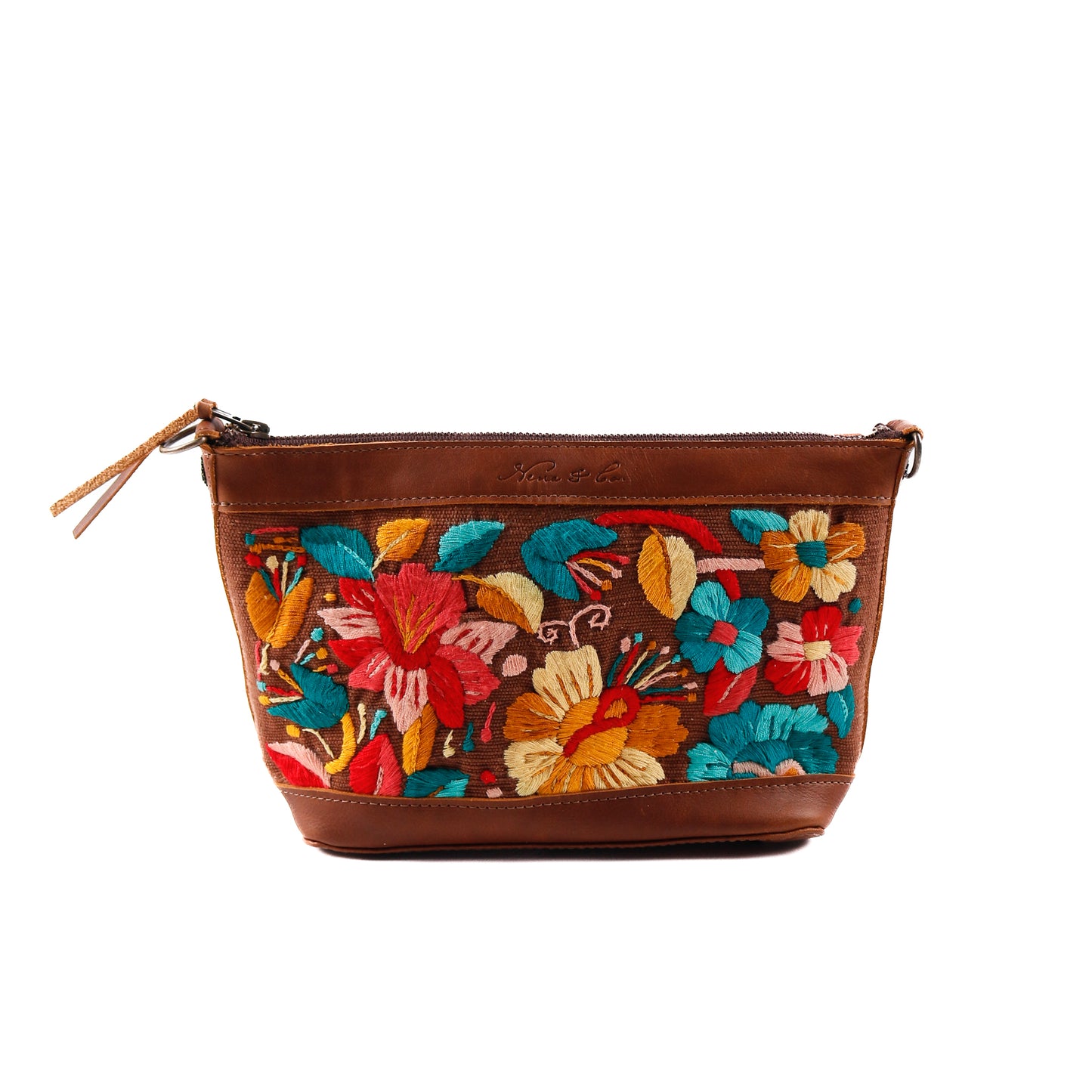 PERFECT NENITA - EMBROIDERED BLOOMS - CAFE LEATHER - NO. 12737
