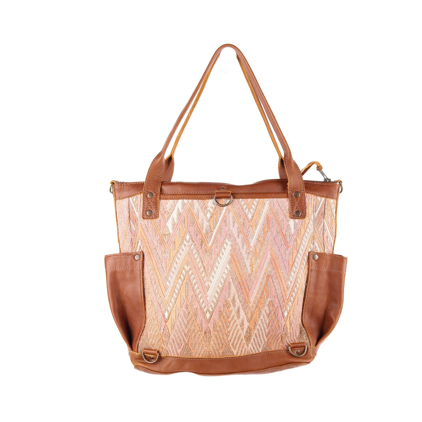 THE MEDIUM PERFECT BAG - OOAK HUIPIL - CAFE - NO. 12738