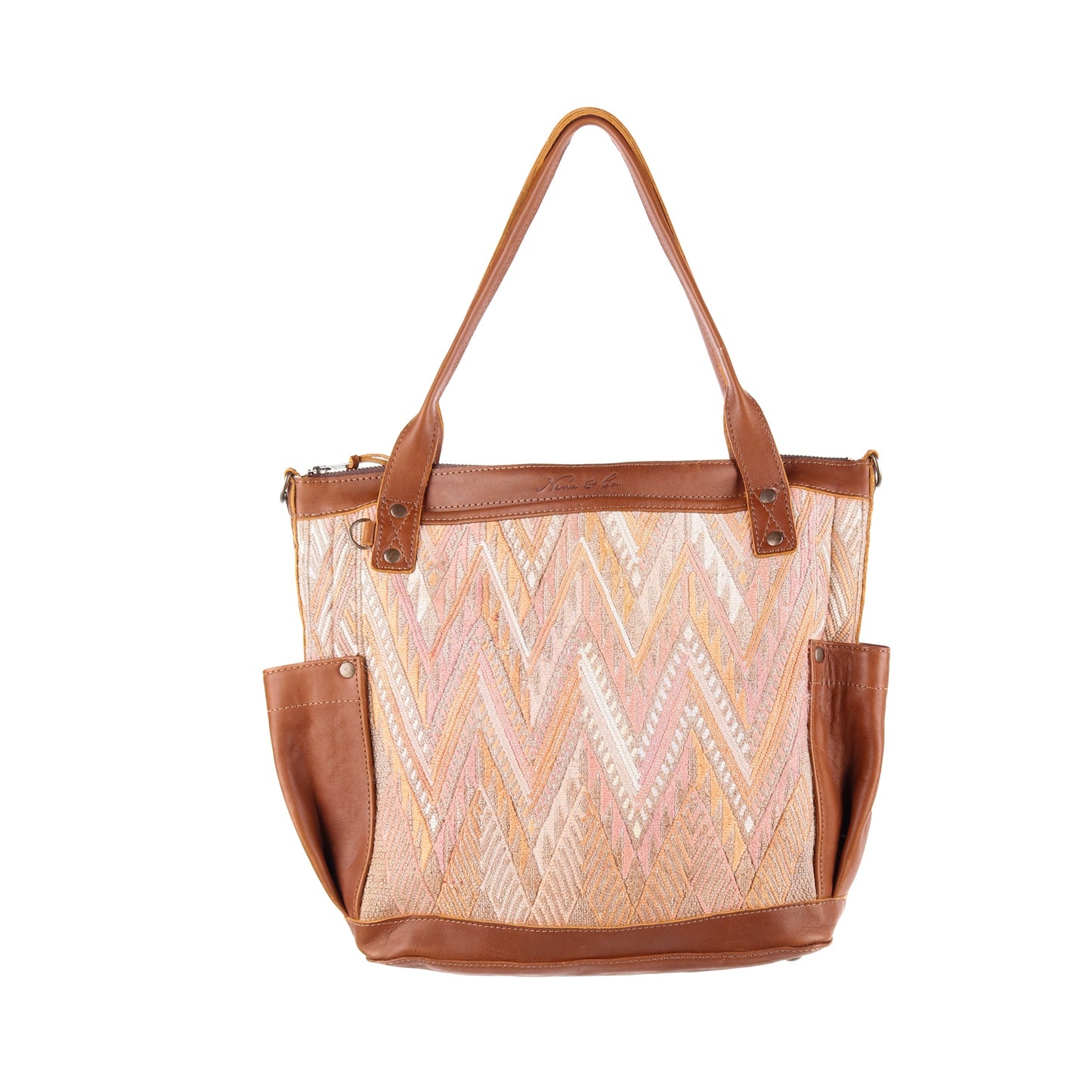 THE MEDIUM PERFECT BAG - OOAK HUIPIL - CAFE - NO. 12738