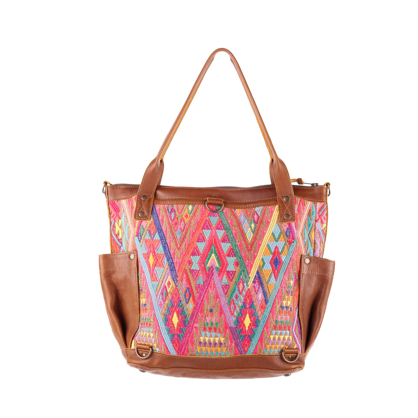 THE MEDIUM PERFECT BAG - OOAK HUIPIL - CAFE - NO. 12739