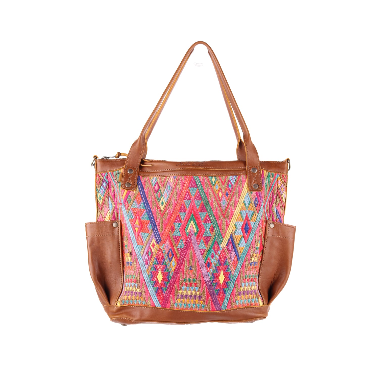THE MEDIUM PERFECT BAG - OOAK HUIPIL - CAFE - NO. 12739