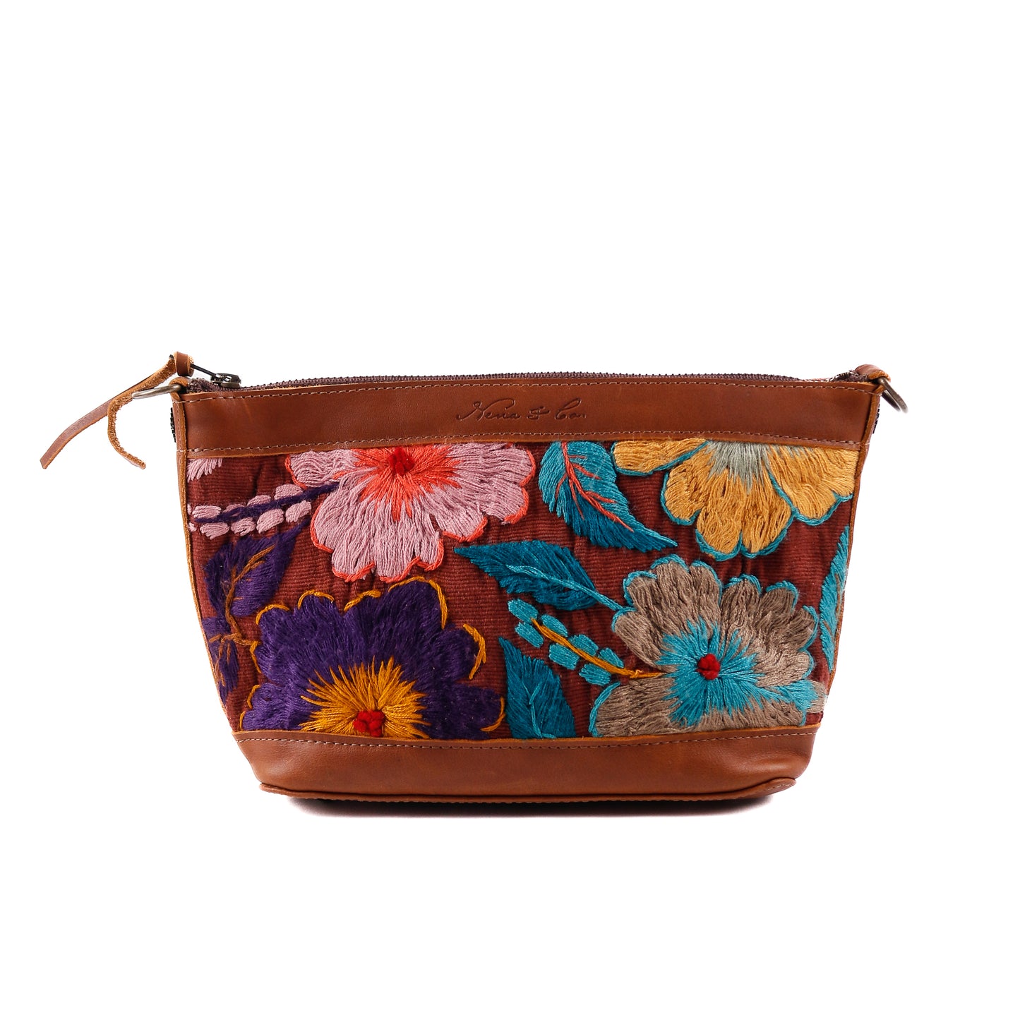 PERFECT NENITA - EMBROIDERED BLOOMS - CAFE LEATHER - NO. 12746