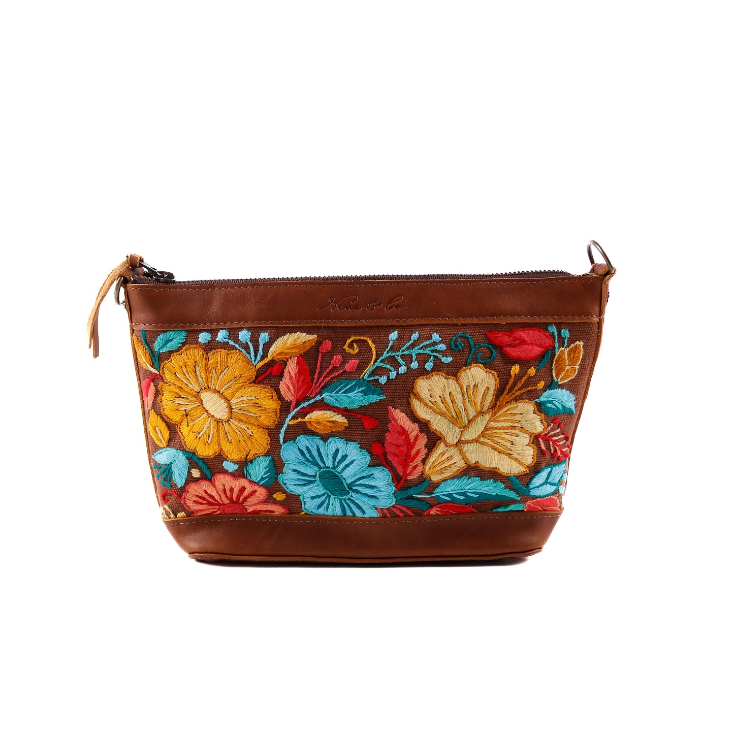PERFECT NENITA - EMBROIDERED BLOOMS - CAFE LEATHER - NO. 12750