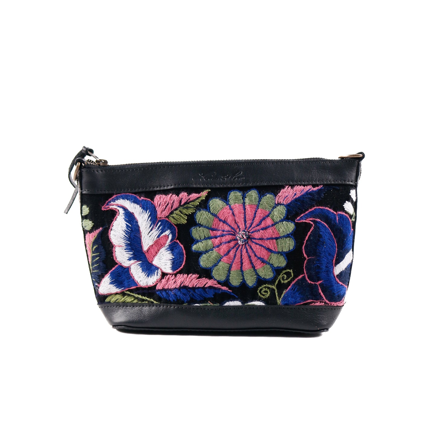PERFECT NENITA - EMBROIDERED BLOOMS - BLACK LEATHER - NO. 12773