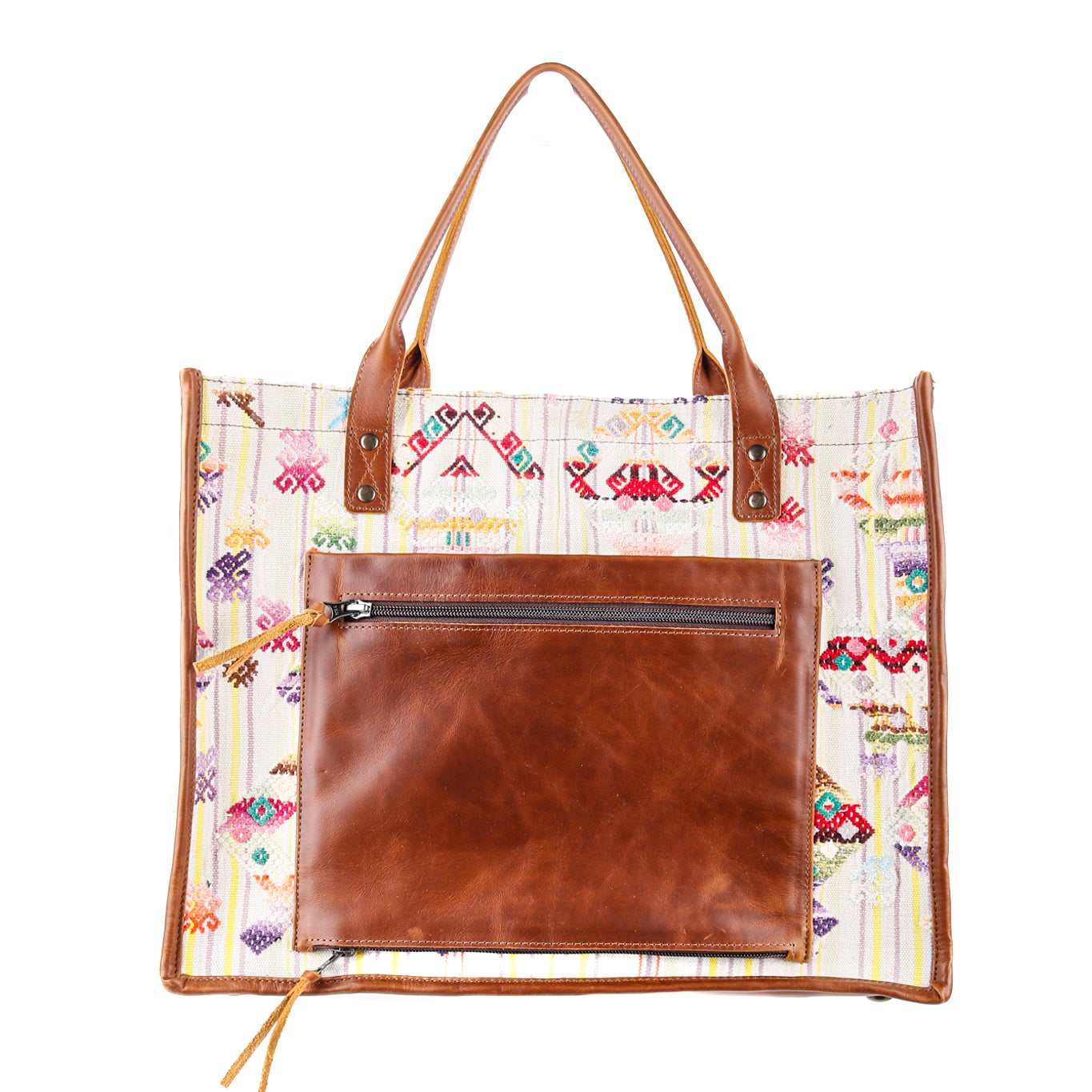 THE PERFECT TRAVEL TOTE - OOAK HUIPIL - CAFE - NO. 12816