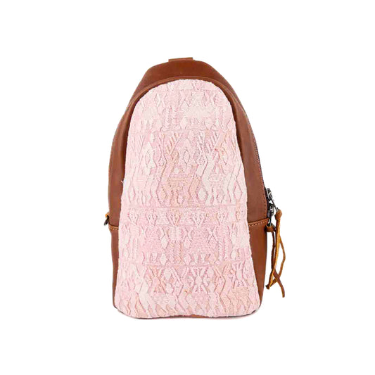 **CLOSEOUT** SMALL 2.0 CROSSBODY SLING - OOAK HUIPIL - CAFE - NO. 13174