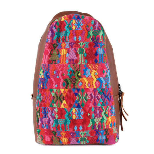 **CLOSEOUT** CROSSBODY SLING 2.0 - LARGE - OOAK HUIPIL - CAFE - NO. 13898