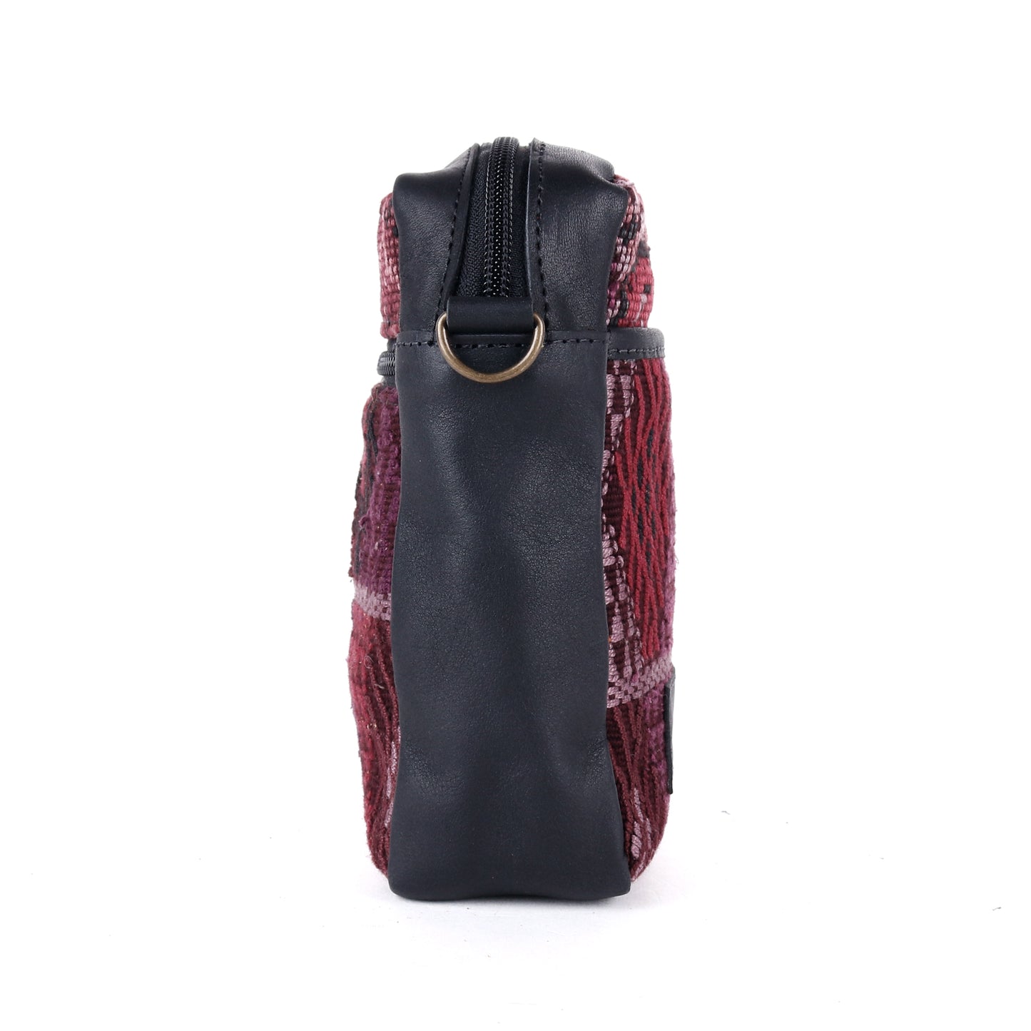 CROSSBODY TRAVEL BAG - OOAK HUIPIL - BLACK - NO. 13978