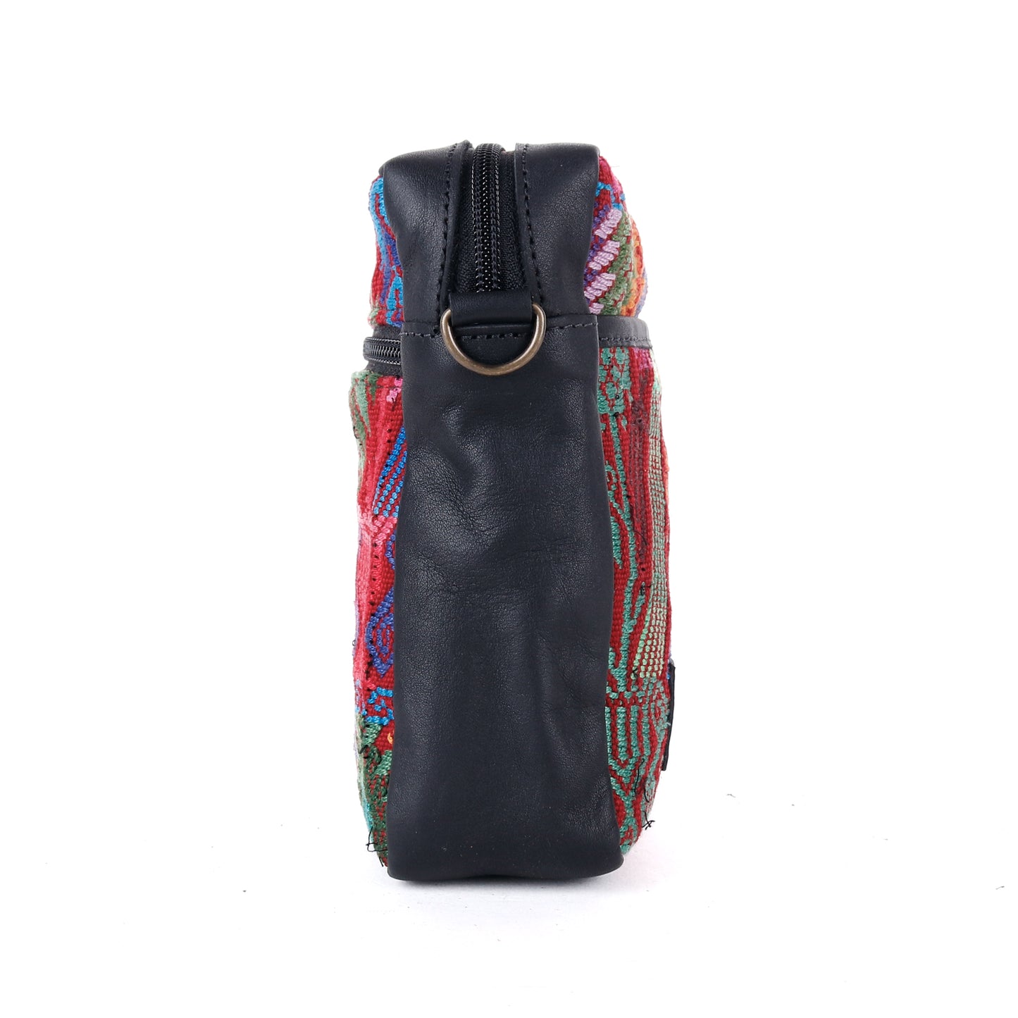 CROSSBODY TRAVEL BAG - OOAK HUIPIL - BLACK - NO. 13983