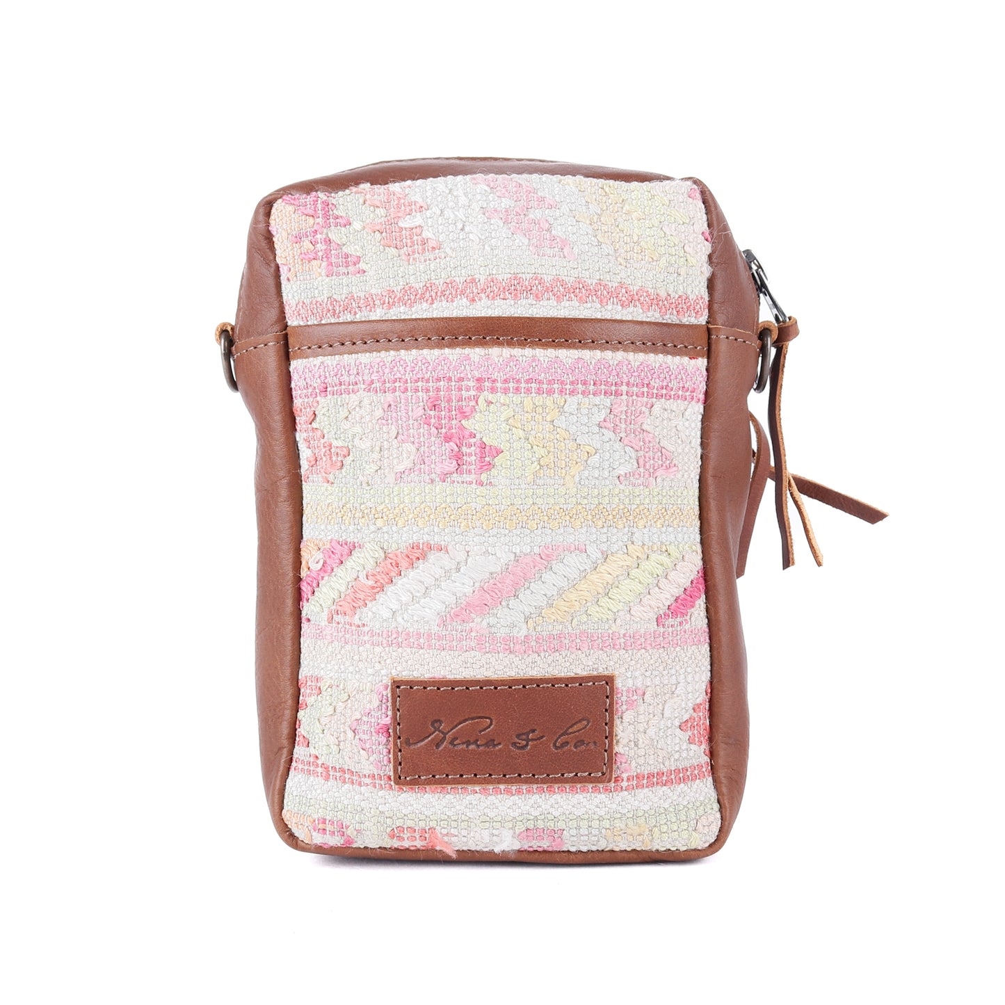 **CLOSEOUT** CROSSBODY TRAVEL BAG - OOAK HUIPIL - CAFE - NO. 13990
