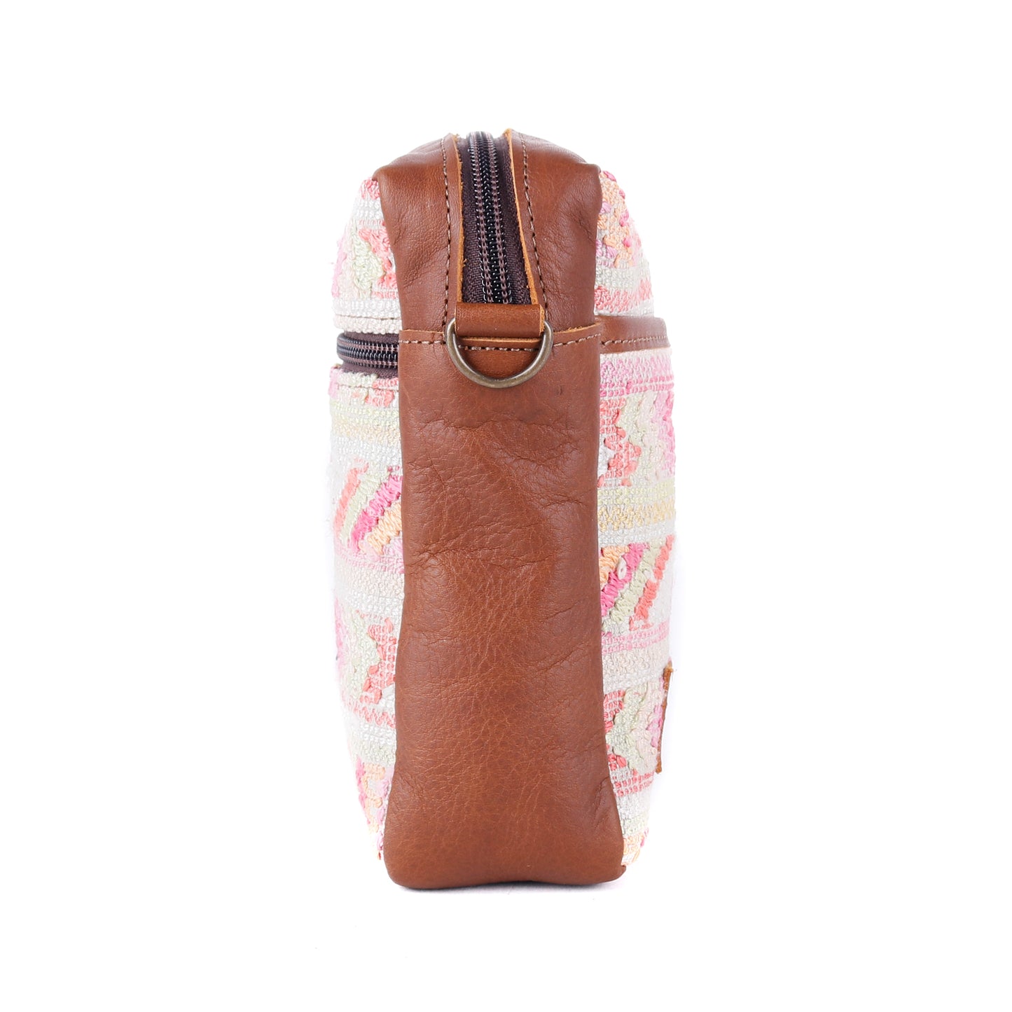 **CLOSEOUT** CROSSBODY TRAVEL BAG - OOAK HUIPIL - CAFE - NO. 13990