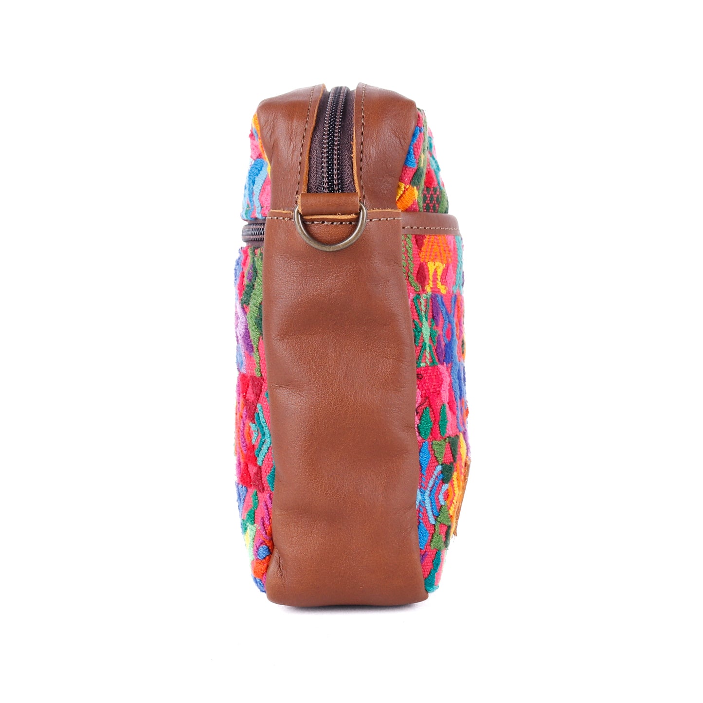 CROSSBODY TRAVEL BAG - OOAK HUIPIL - CAFE - NO. 13994