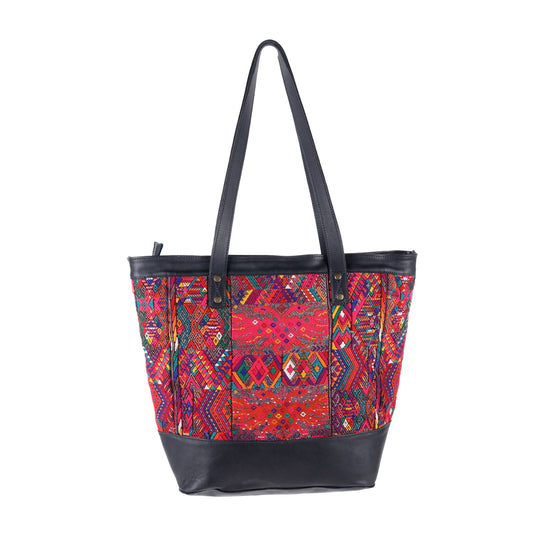 CADIZ TOTE - OOAK HUIPIL - BLACK - NO. 14034
