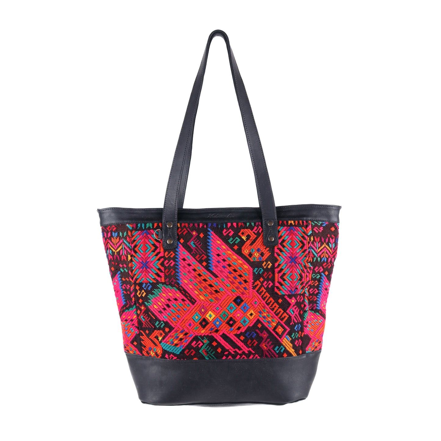 CADIZ TOTE - OOAK HUIPIL - BLACK - NO. 14038