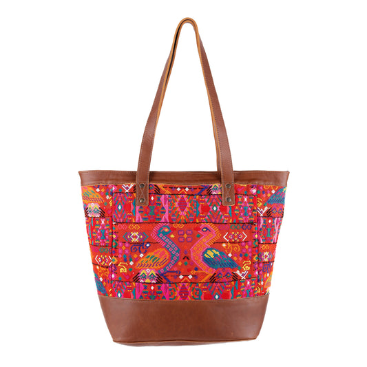 CADIZ TOTE - OOAK HUIPIL - CAFE - NO. 14041