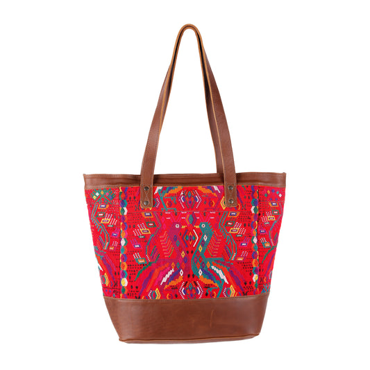 CADIZ TOTE - OOAK HUIPIL - CAFE - NO. 14046