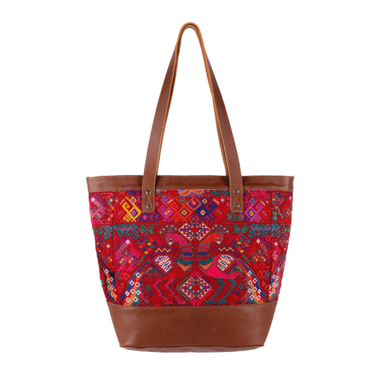 CADIZ TOTE - OOAK HUIPIL - CAFE - NO. 14048