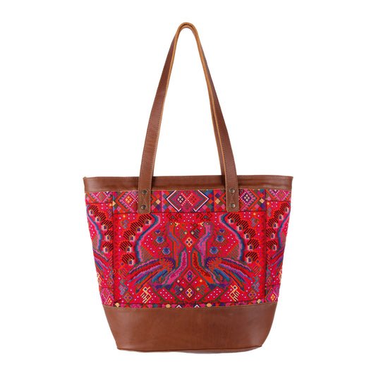 CADIZ TOTE - OOAK HUIPIL - CAFE - NO. 14049