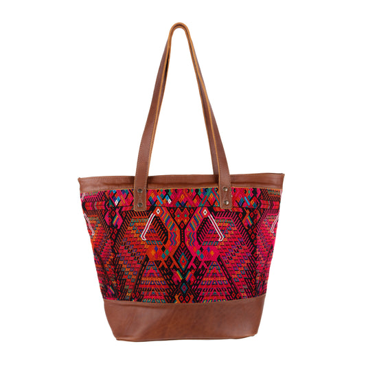 CADIZ TOTE - OOAK HUIPIL - CAFE - NO. 14051