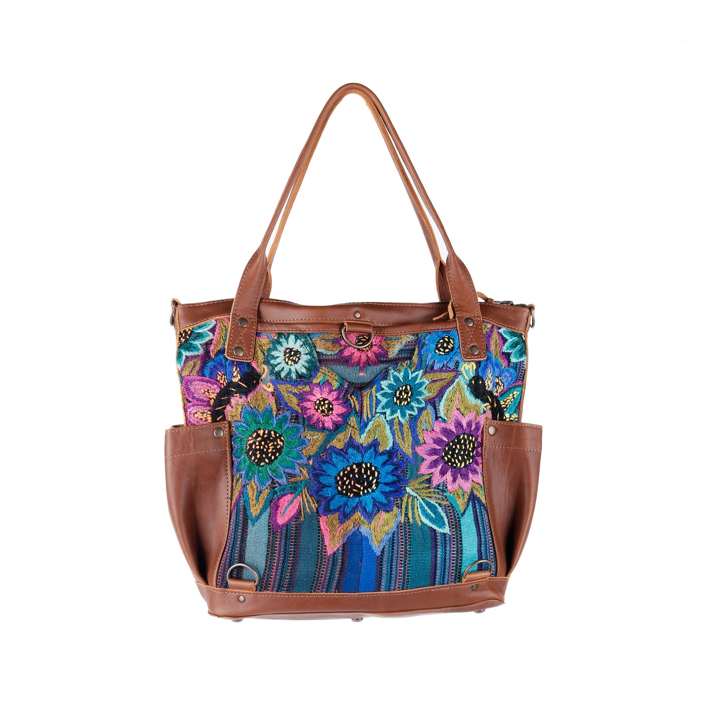 THE MEDIUM PERFECT BAG - OOAK HUIPIL - CAFE - NO. 14275