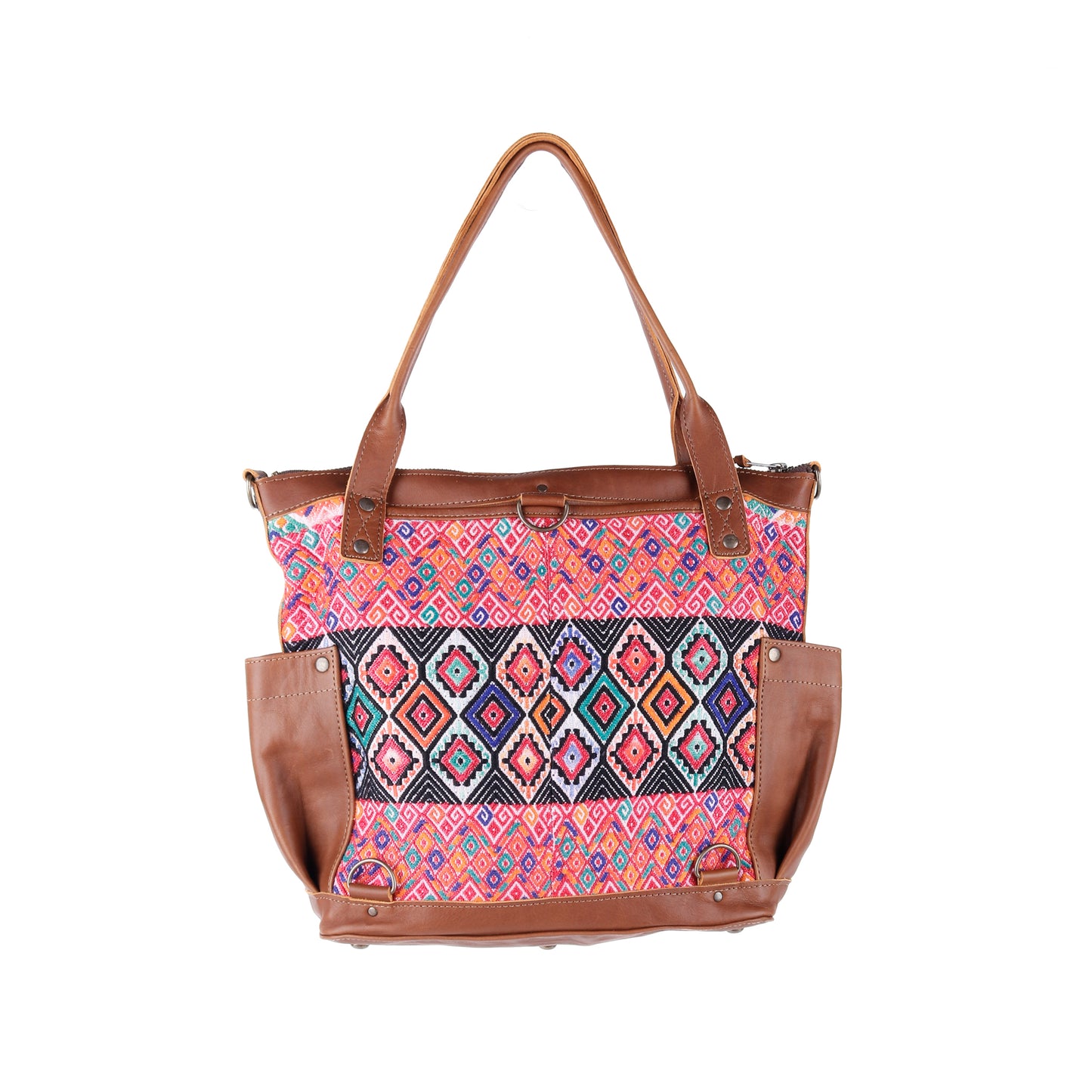 THE MEDIUM PERFECT BAG - OOAK HUIPIL - CAFE - NO. 14283