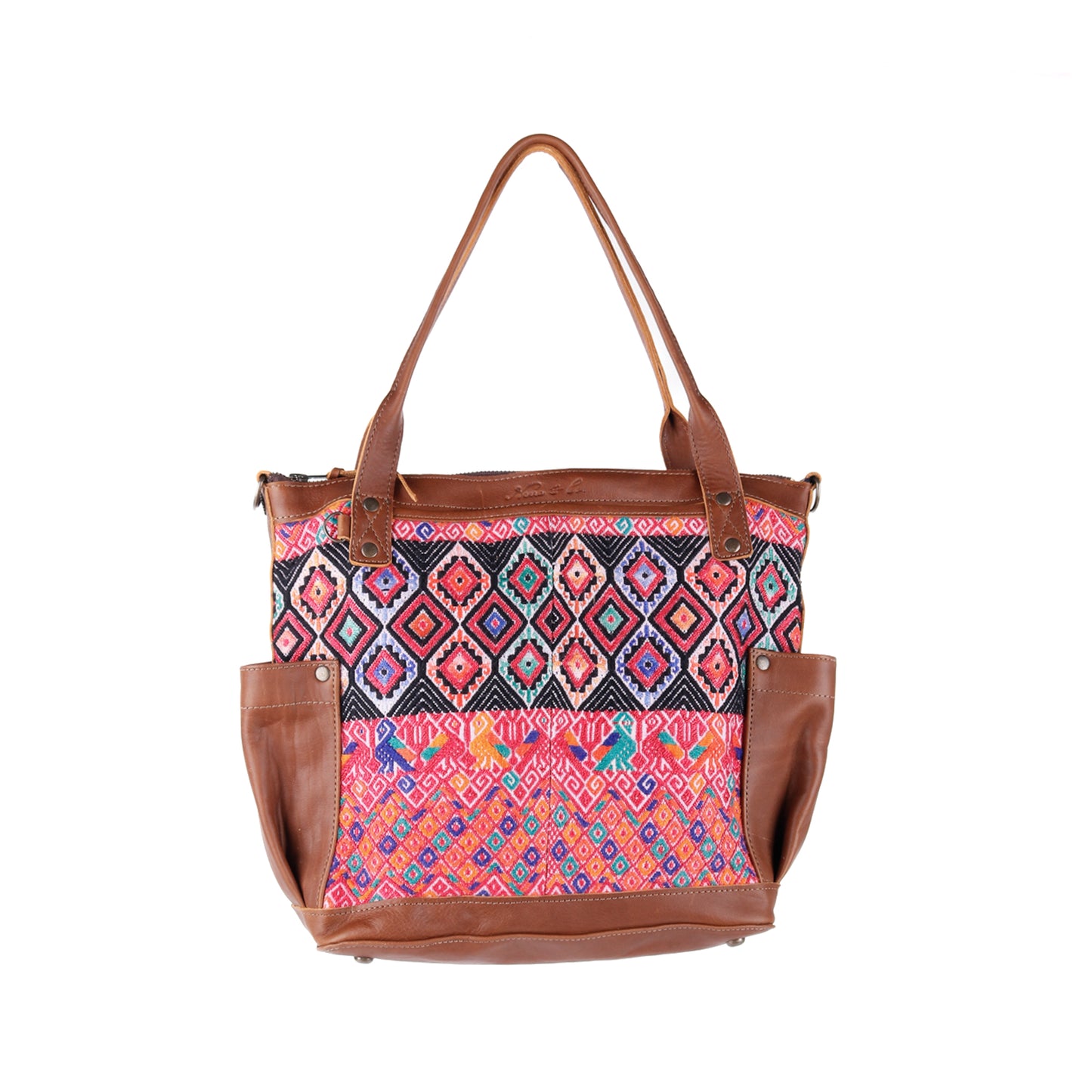 THE MEDIUM PERFECT BAG - OOAK HUIPIL - CAFE - NO. 14283