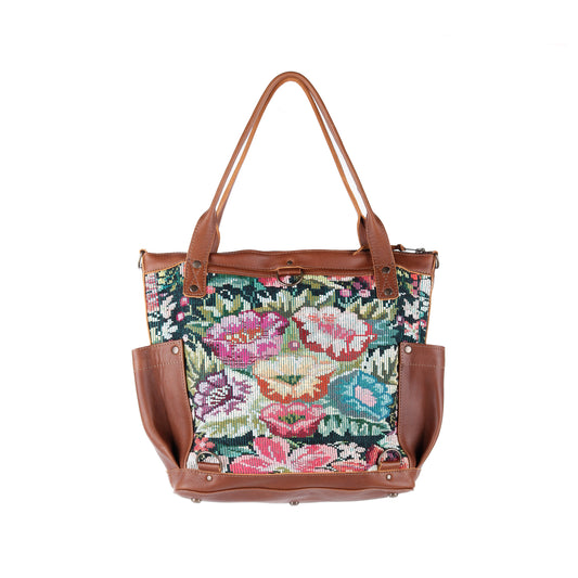 THE MEDIUM PERFECT BAG - OOAK HUIPIL - CAFE - NO. 14286