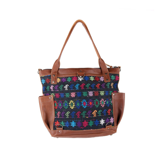 THE MEDIUM PERFECT BAG - OOAK HUIPIL - CAFE - NO. 14288