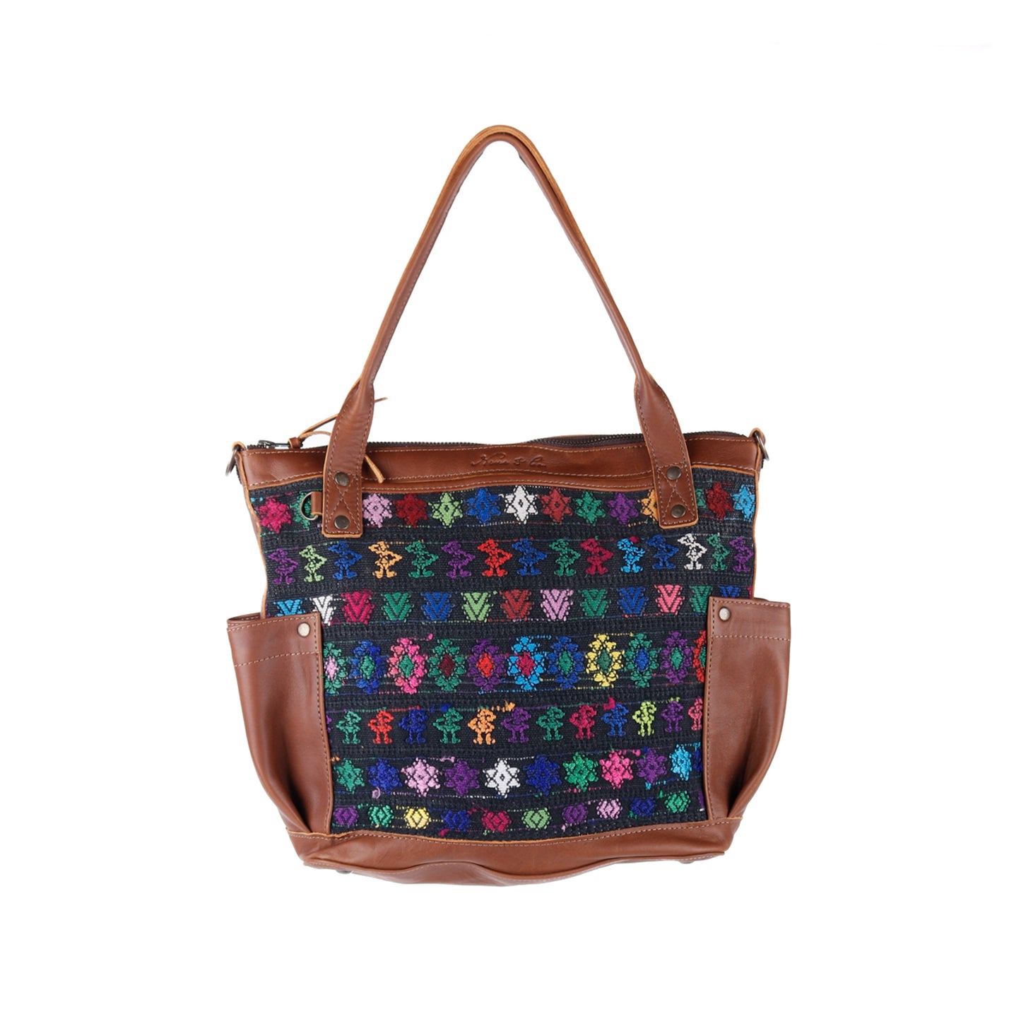 THE MEDIUM PERFECT BAG - OOAK HUIPIL - CAFE - NO. 14288