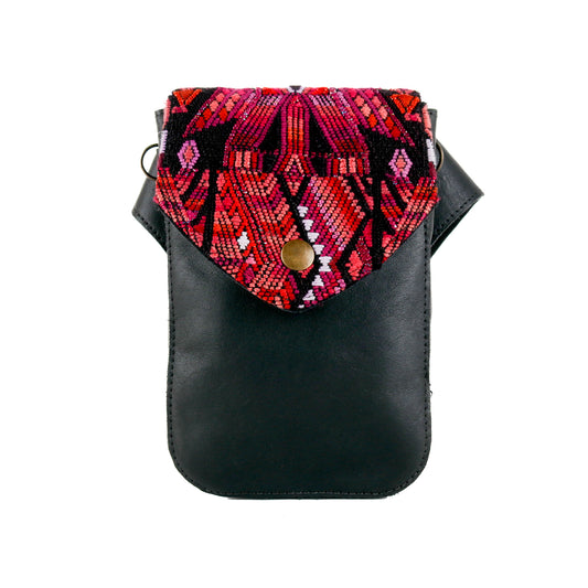 **CLOSEOUT** HIP SATCHEL - OOAK HUIPIL - BLACK - NO. 15304