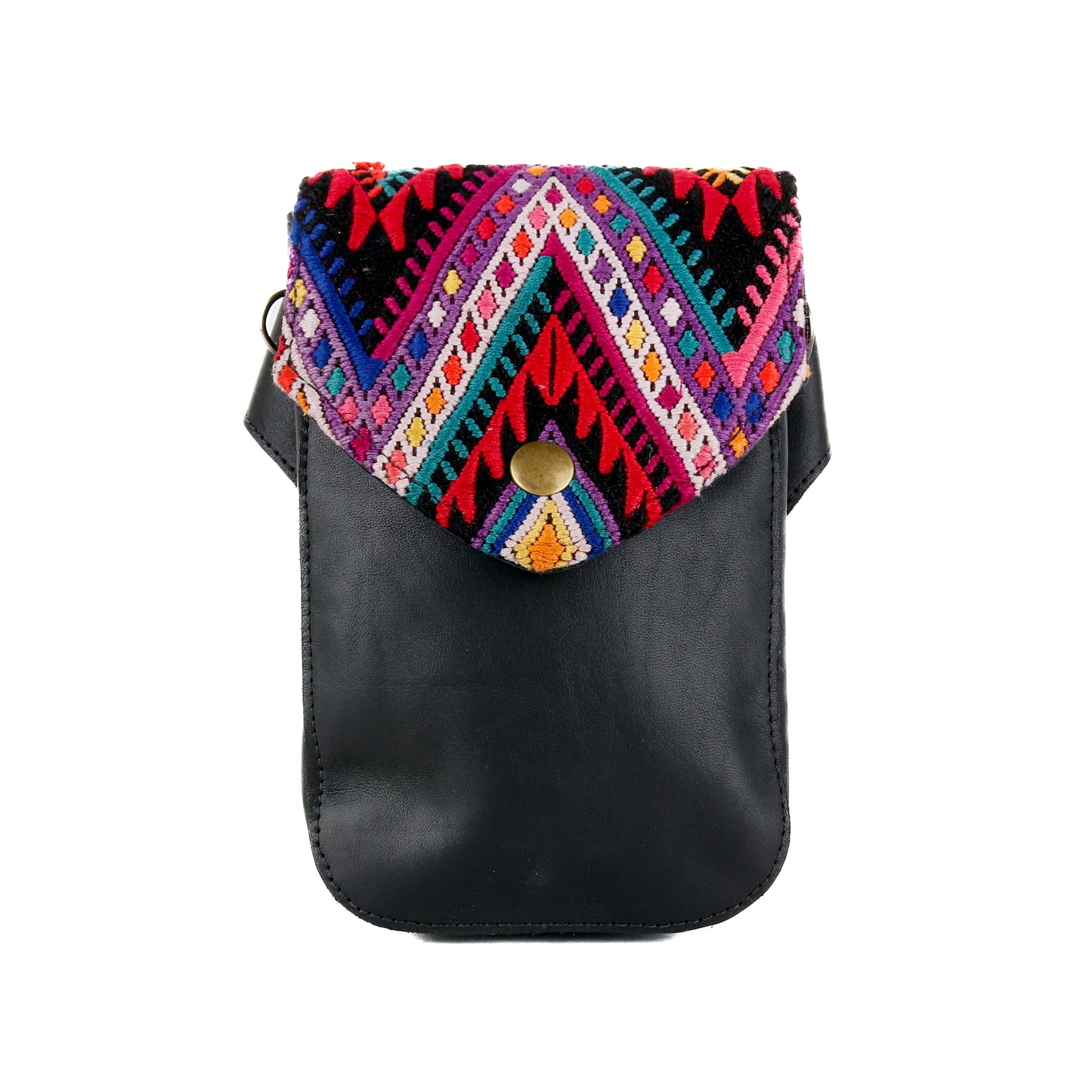 **CLOSEOUT** HIP SATCHEL - OOAK HUIPIL - BLACK - NO. 15309