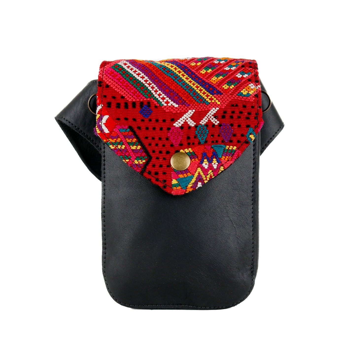 **CLOSEOUT** HIP SATCHEL - OOAK HUIPIL - BLACK - NO. 15314