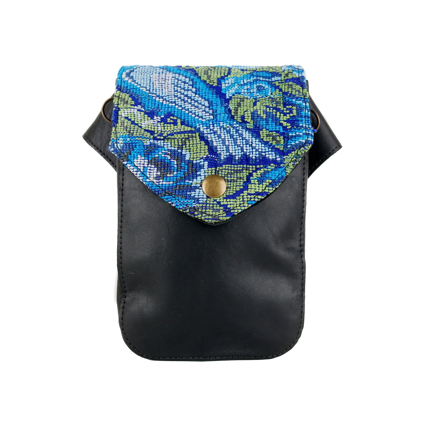 **CLOSEOUT** HIP SATCHEL - OOAK HUIPIL - BLACK - NO. 15315